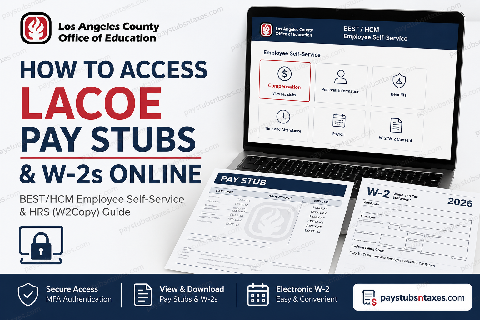 How to Access LACOE Pay Stubs and W-2s Online