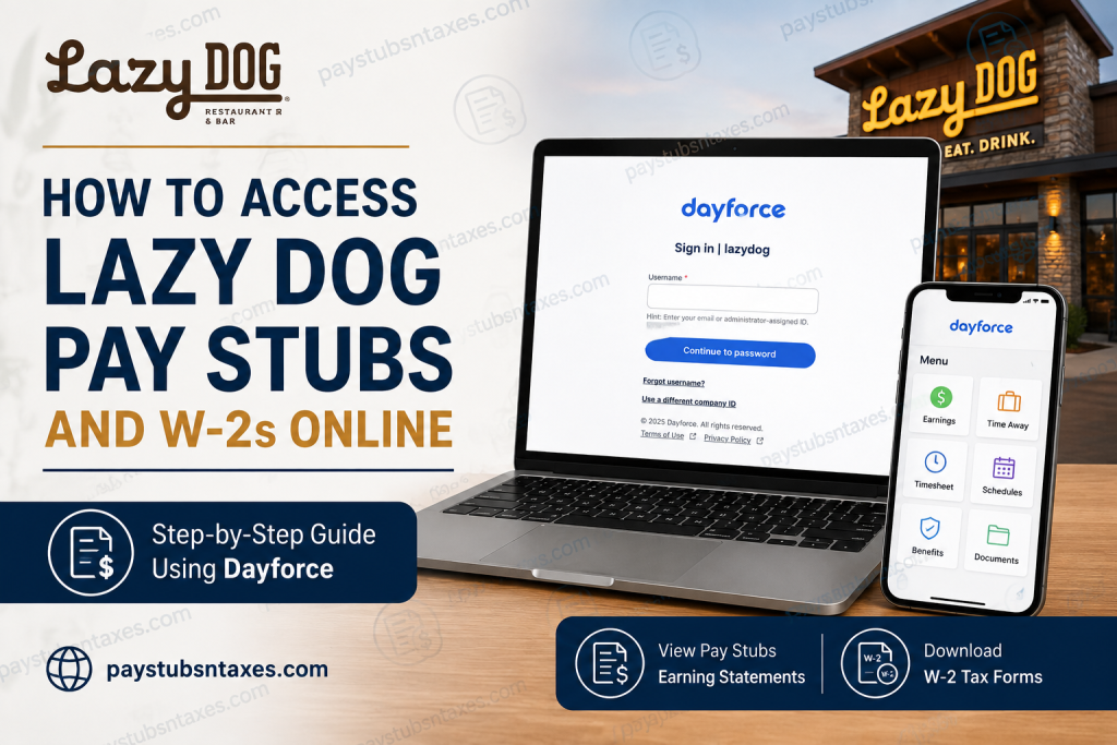 How to Access Lazy Dog Pay St Stubs and W-2s Online