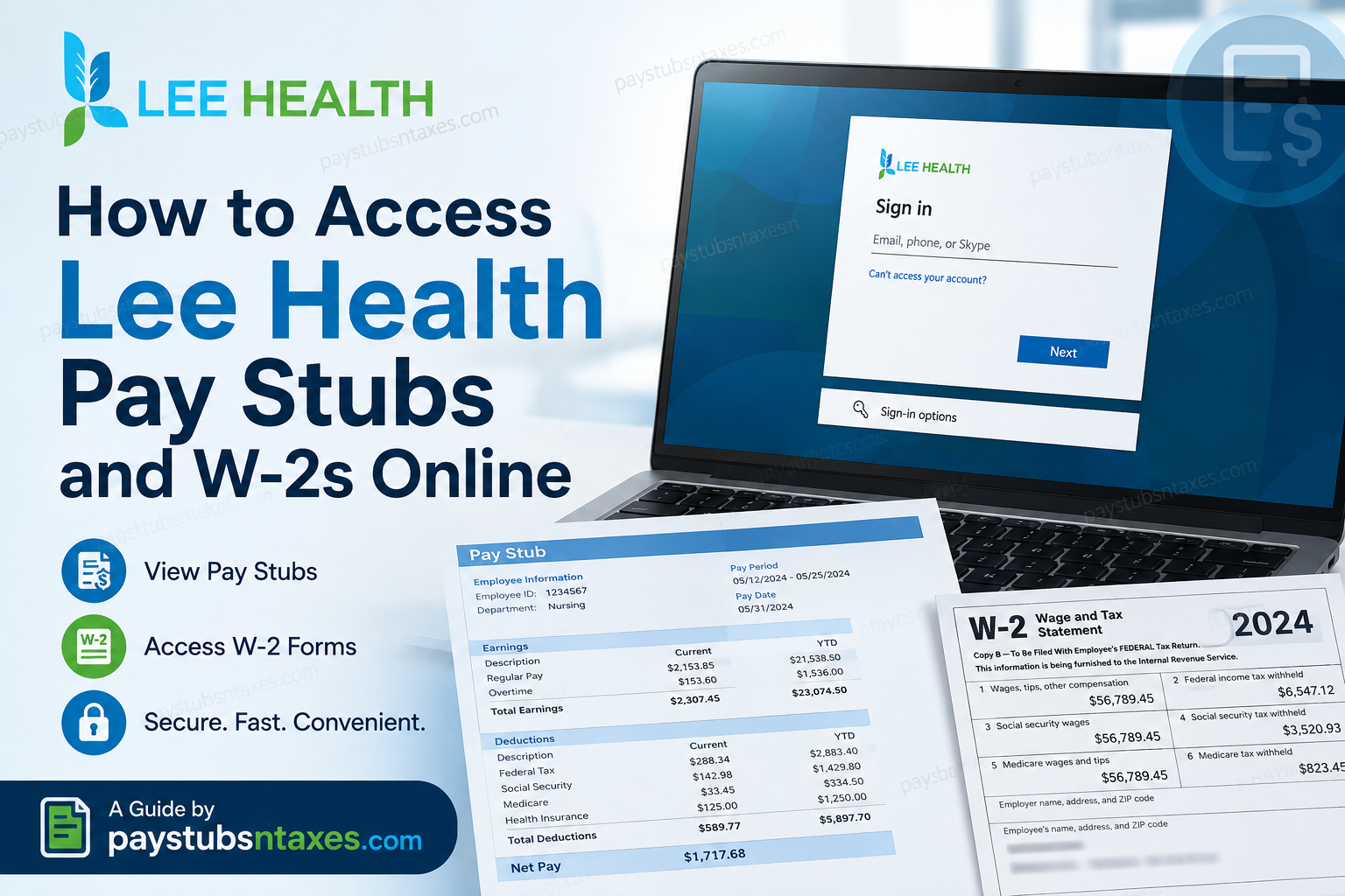 How to Access Lee Health Pay Stubs and W-2s Online