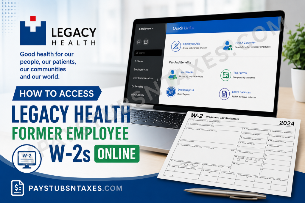 How to Access Legacy Health Former Employee W-2s Online