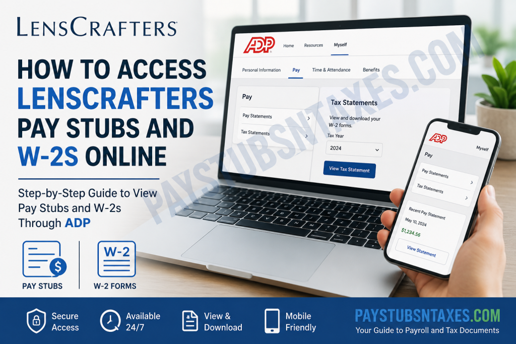 How to Access LensCrafters Pay Stubs and W-2s Online