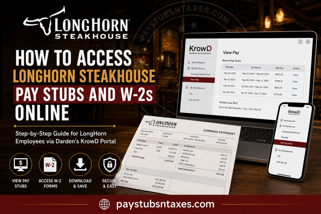 How to Access LongHorn Steakhouse Pay Stubs and W-2s Online