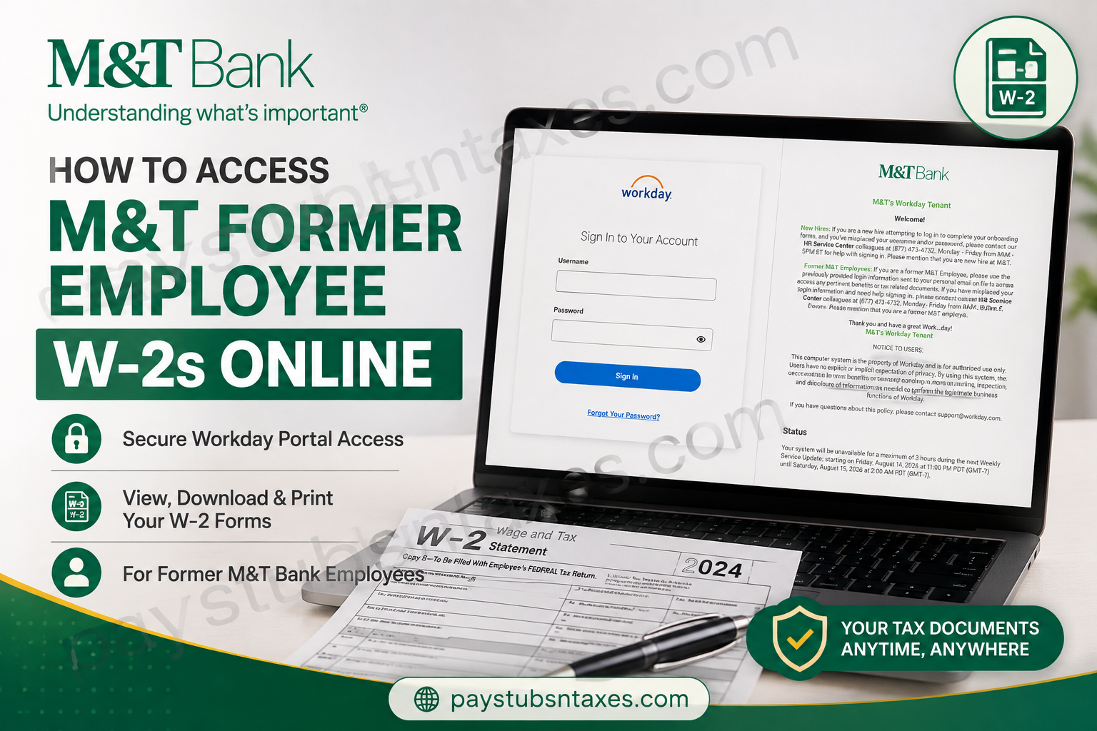 How to Access M&T Former Employee W-2s Online