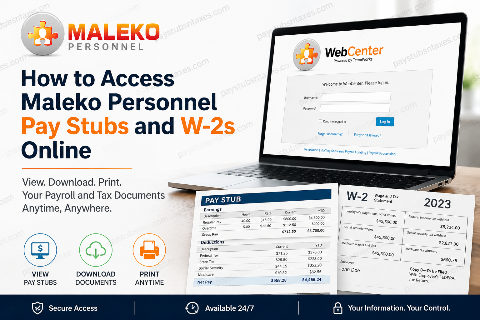How to Access Maleko Personnel Pay Stubs and W-2s Online