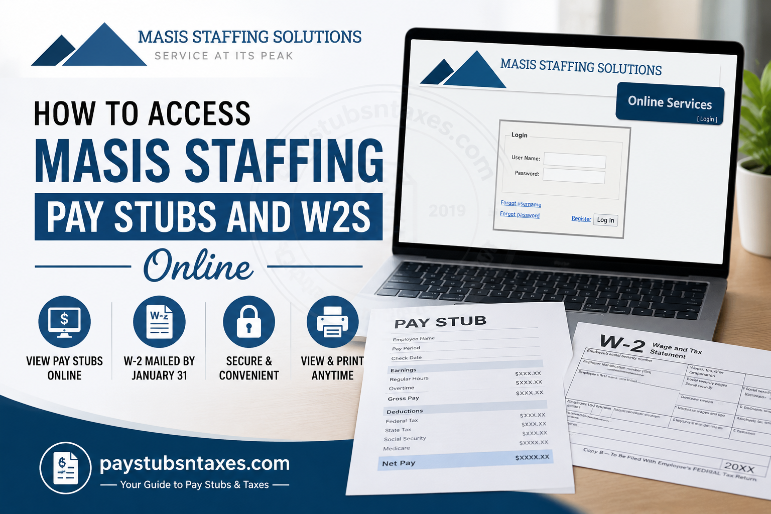 How to Access Masis Staffing Pay Stubs and W-2s Online
