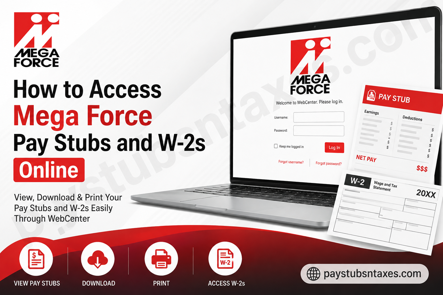 How to Access Mega Force Pay Stubs and W-2s Online