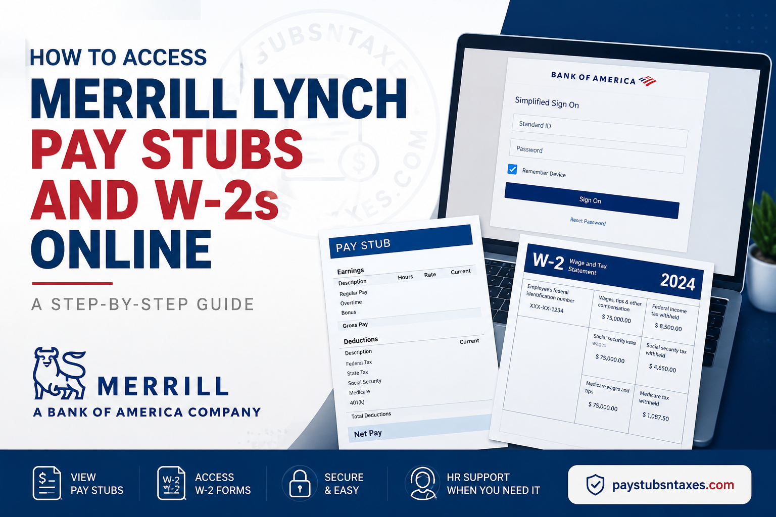 How to Access Merrill Lynch Pay Stubs and W-2s Online