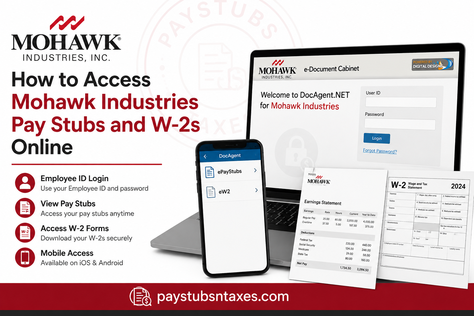 How to Access Mohawk Industries Pay Stubs and W-2s Online