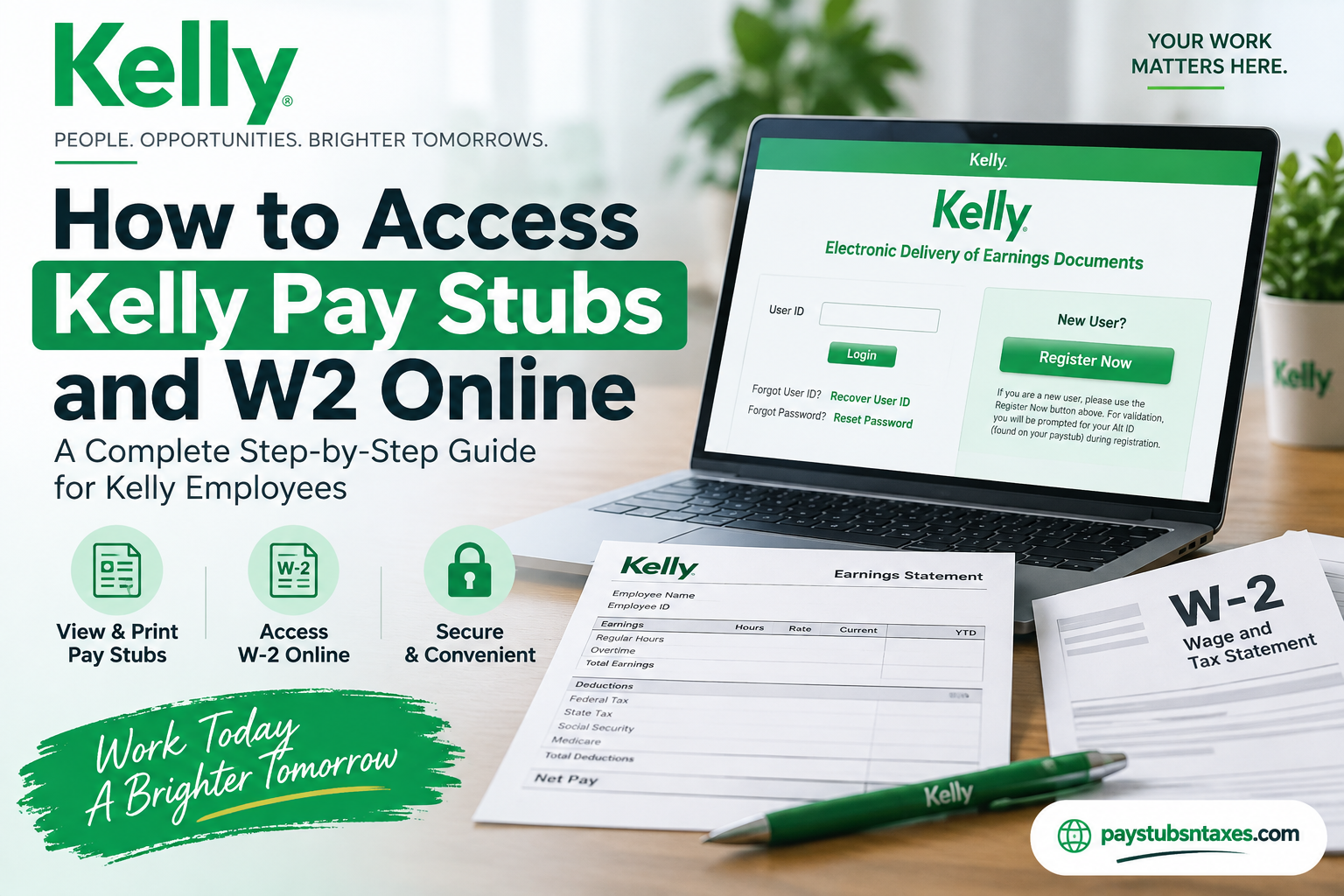 How to Access Kelly Pay Stubs and W2 Online