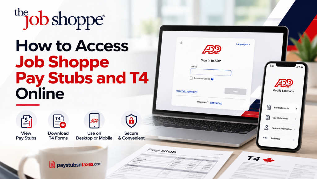 How to Access Job Shop Pay Stubs and T4 Online