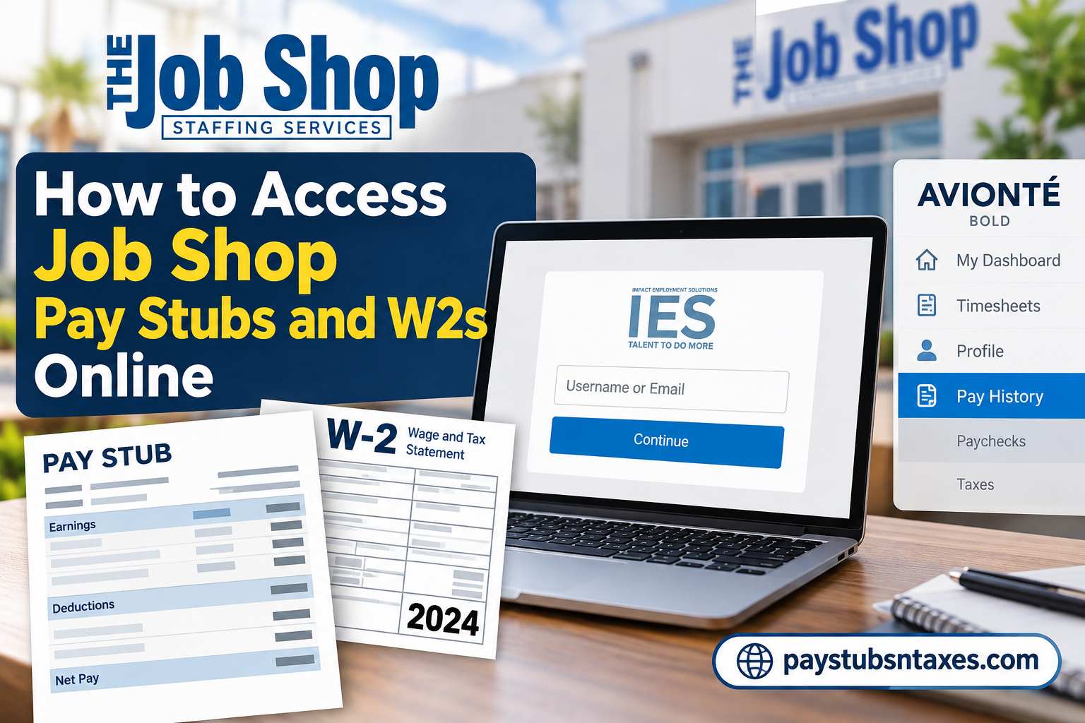 How to Access Job Shop Pay Stubs and W2s Online
