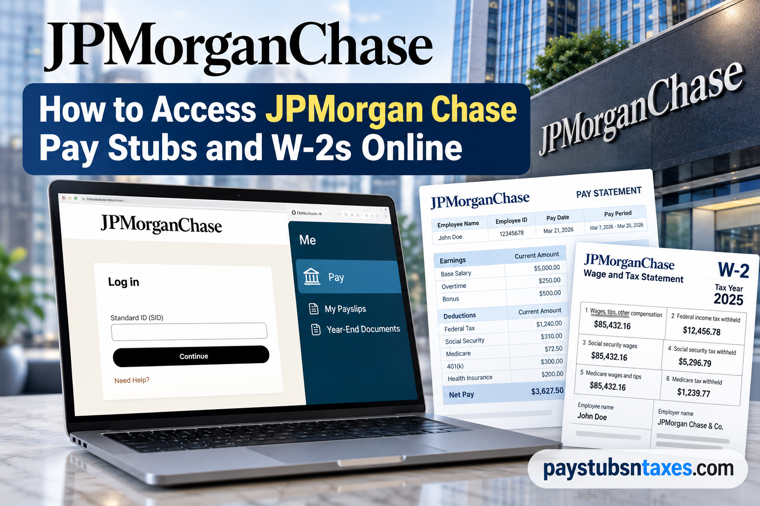 How to Access JPMorgan Chase Pay Stubs and W-2s Online