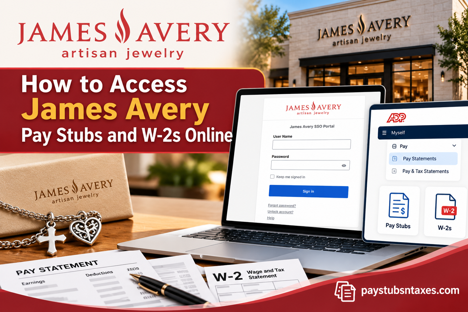 How to Access James Avery Pay Stubs and W-2s Online
