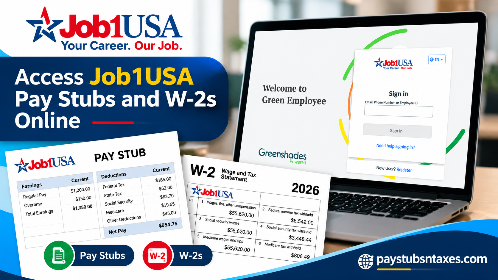 How to Access Job1USA Pay Stubs and W-2s Online