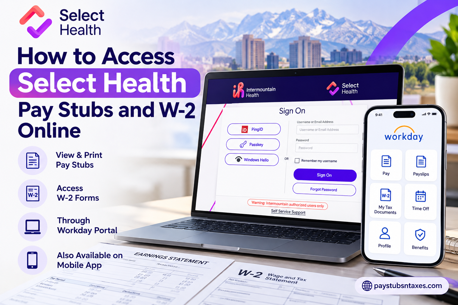 How to Access Select Health Pay Stubs and W2 Online