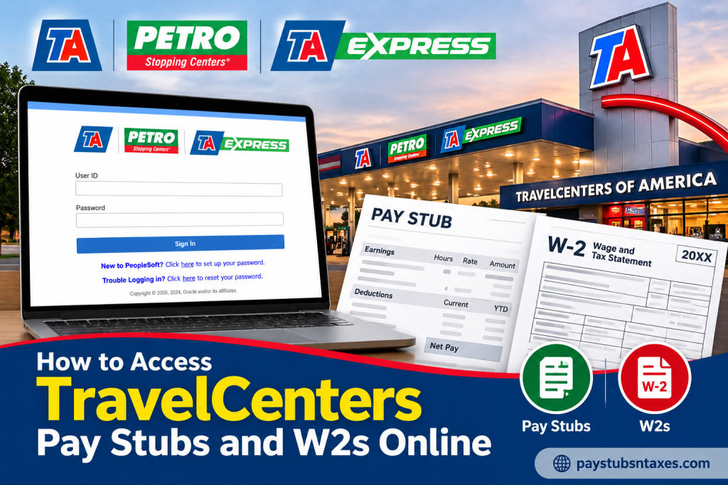 How to Access TravelCenters of America Pay Stubs and W-2s