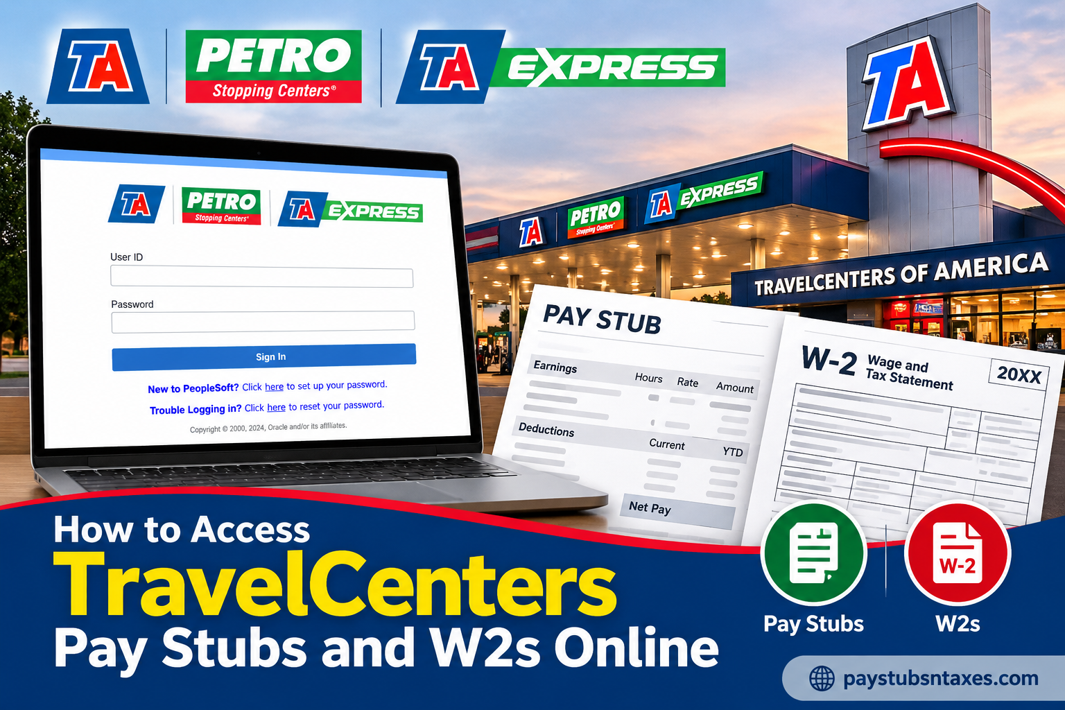 How to Access TravelCenters of America Pay Stubs and W-2s